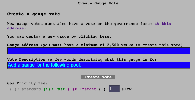 Create Gauge Vote UI