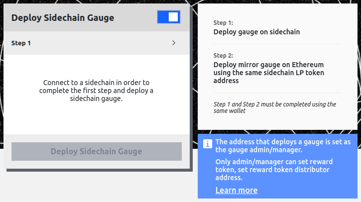 Deploy Sidechain Gauge UI